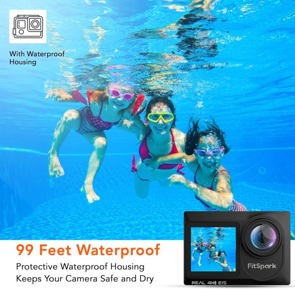 EAGLE i15 PRO MAX Waterproof Action Camera 4K HD Wireless Underwater Camera for Video, Vlog, Motorcycle Helmet, Travel, Time Lapse & Slow Motion Sports Camera with External Microphone, Remote, 4x Zoom - Image 8